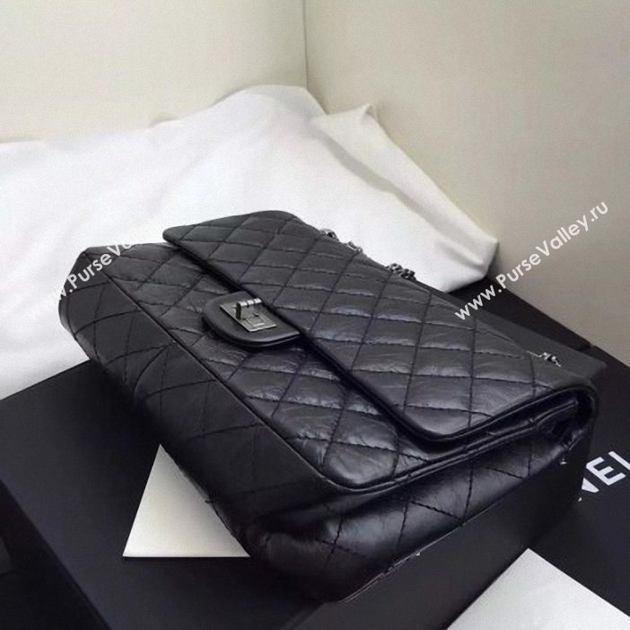  Chanel Original Quality 2.55 Reissue Size 227 calfskin Bag Black with silver hardware  (shunyang-49)