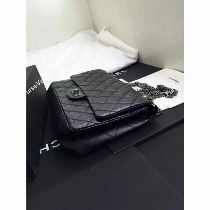  Chanel Original Quality 2.55 Reissue Size 227 calfskin Bag Black with silver hardware  (shunyang-49)