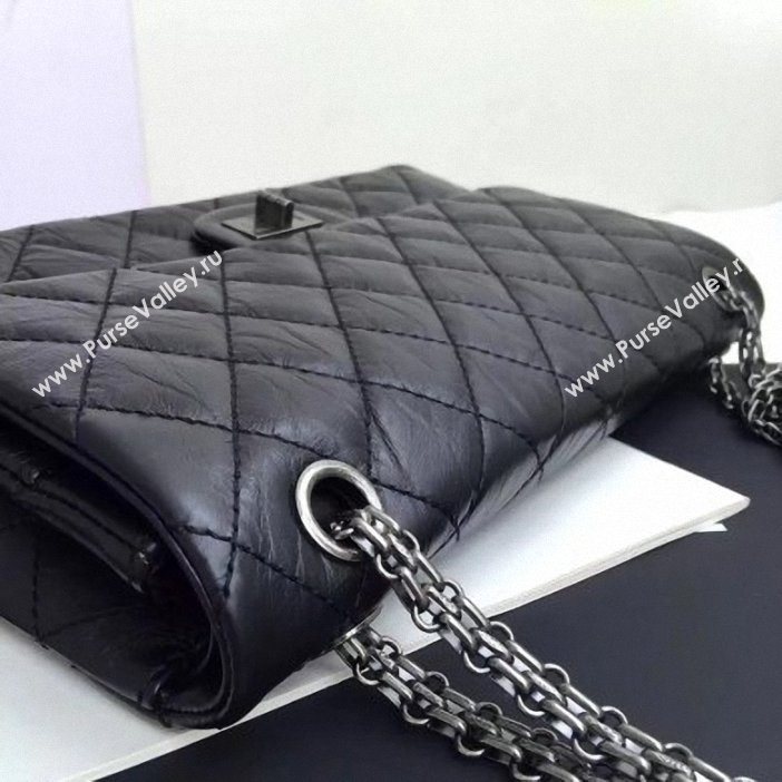  Chanel Original Quality 2.55 Reissue Size 227 calfskin Bag Black with silver hardware  (shunyang-49)