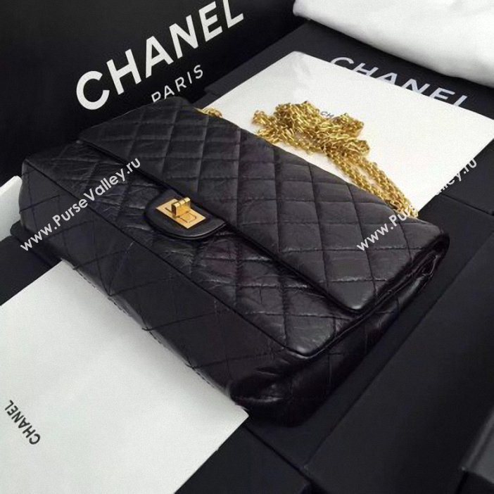 Chanel Original Quality 2.55 Reissue Size 227 calfskin Bag Black with gold hardware (shunyang-62)