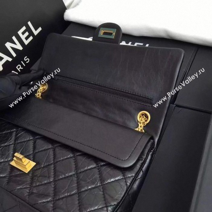 Chanel Original Quality 2.55 Reissue Size 227 calfskin Bag Black with gold hardware (shunyang-62)