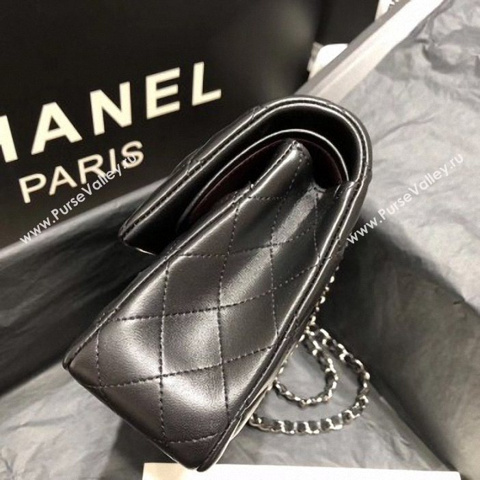 Chanel original quality Medium  Classic Flap Bag 1112 black in sheepskin with silver Hardware (shunyang-32)