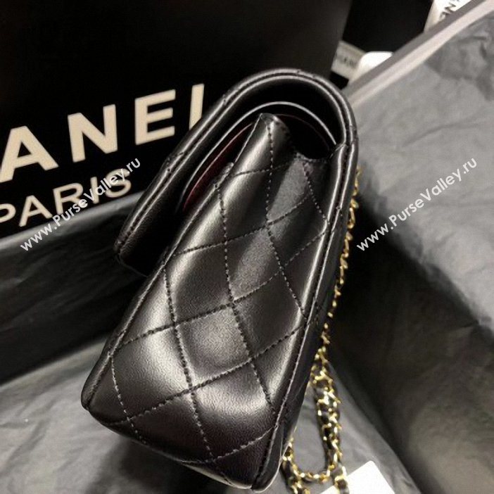Chanel original quality Medium  Classic Flap Bag 1112 black in sheepskin with gold Hardware (shunyang-35)