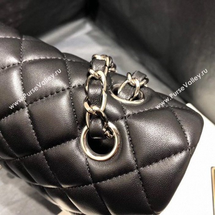 Chanel original quality Medium  Classic Flap Bag 1112 black in sheepskin with silver Hardware (shunyang-32)