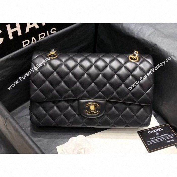 Chanel original quality Medium  Classic Flap Bag 1112 black in sheepskin with gold Hardware (shunyang-35)