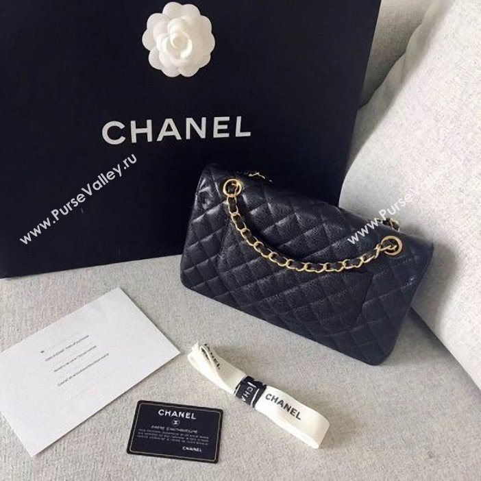 Chanel original quality Medium  Classic Flap Bag 1112 black in caviar Leather with gold Hardware (shunyang-41)