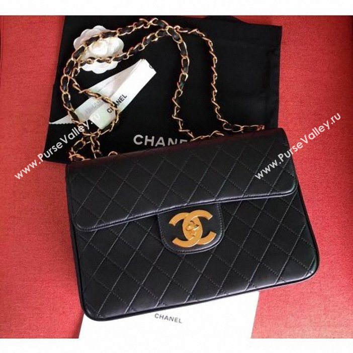 chanel vintage classic flap bag black (kana-069)