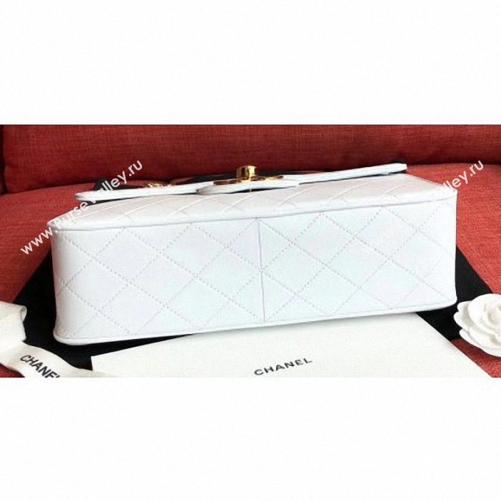 chanel vintage classic flap bag white (kana-021)
