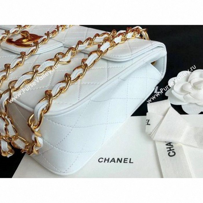 chanel vintage classic flap bag white (kana-021)