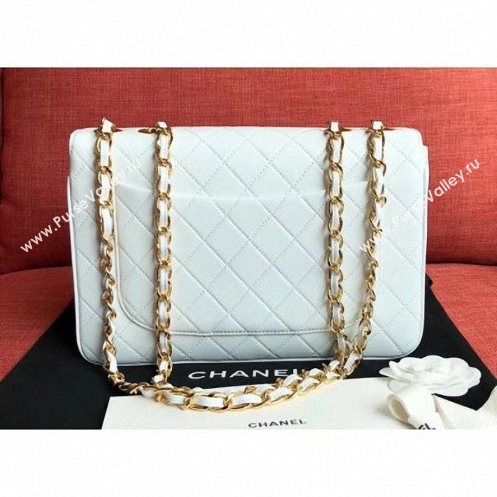 chanel vintage classic flap bag white (kana-021)