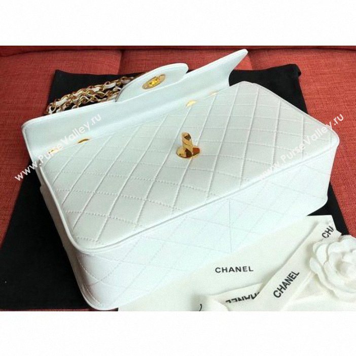 chanel vintage classic flap bag white (kana-021)