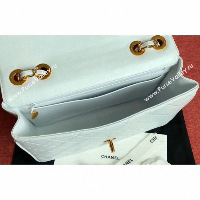 chanel vintage classic flap bag white (kana-021)
