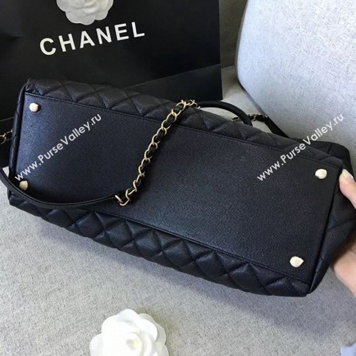 chanel spring 2019 calfskin tote black (shunyang-69)