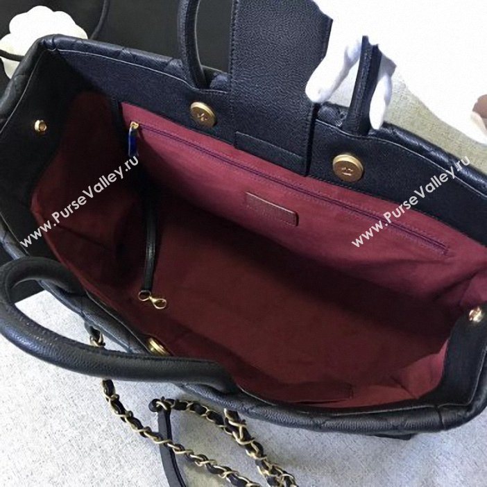 chanel spring 2019 calfskin tote black (shunyang-69)