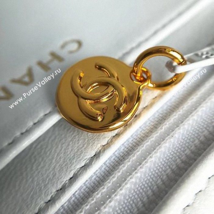 chanel vintage classic flap bag white (kana-021)