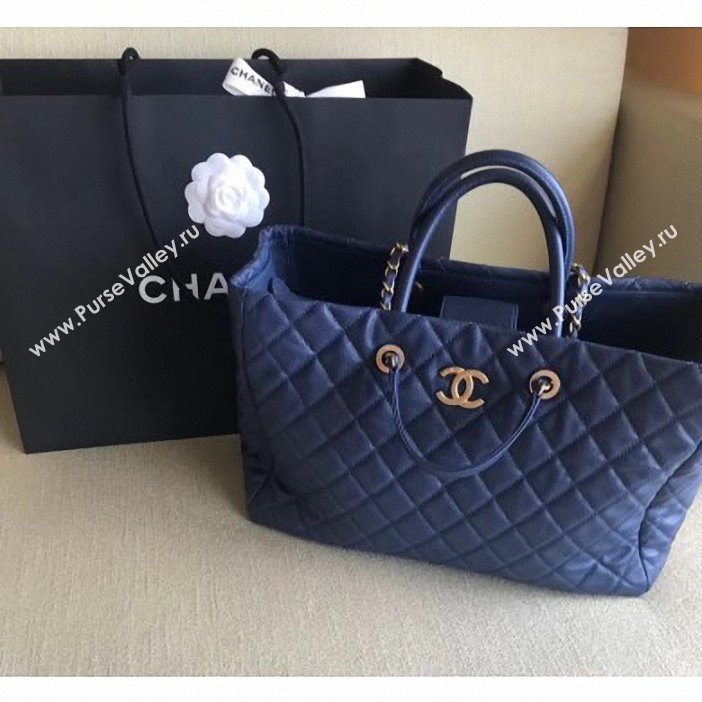 chanel spring 2019 calfskin tote blue (shunyang-55)