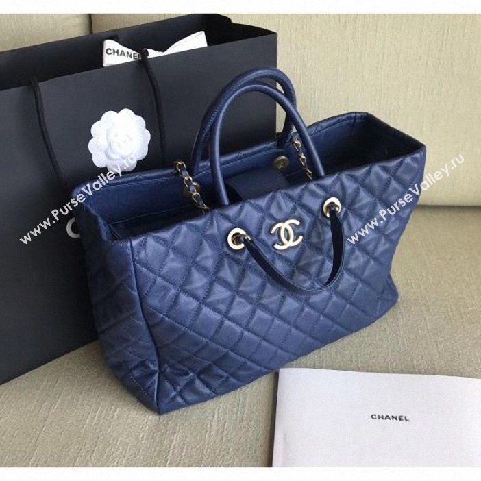 chanel spring 2019 calfskin tote blue (shunyang-55)