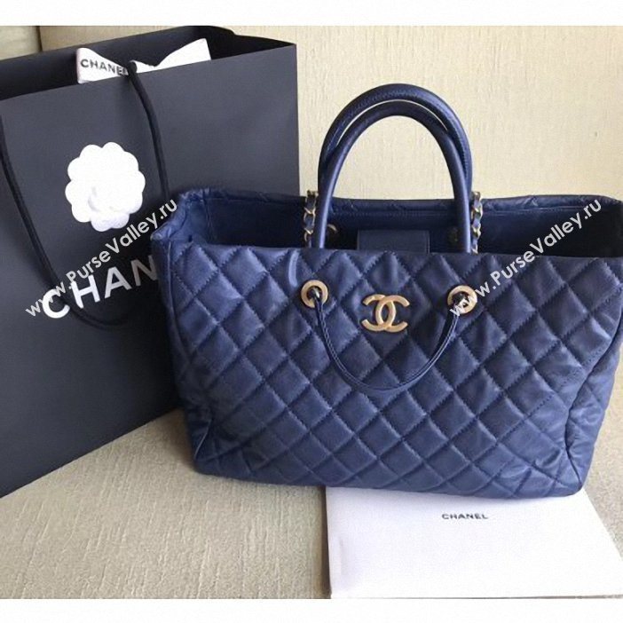 chanel spring 2019 calfskin tote blue (shunyang-55)