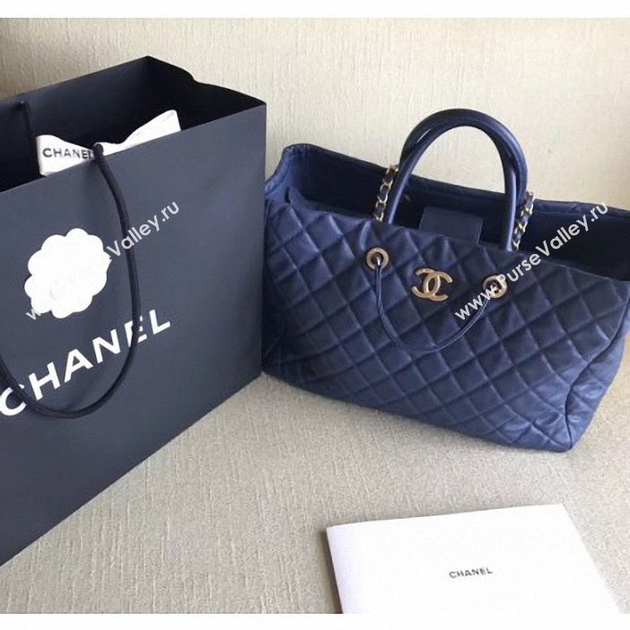 chanel spring 2019 calfskin tote blue (shunyang-55)