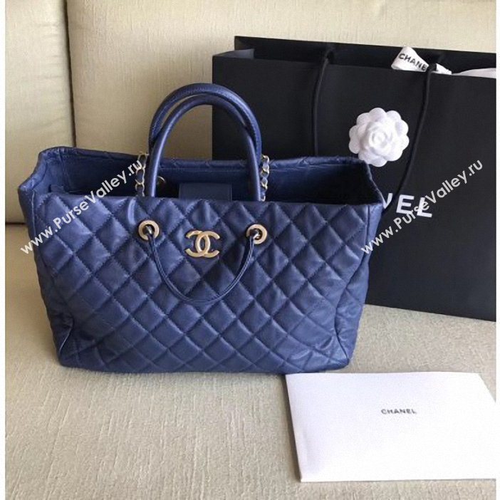 chanel spring 2019 calfskin tote blue (shunyang-55)