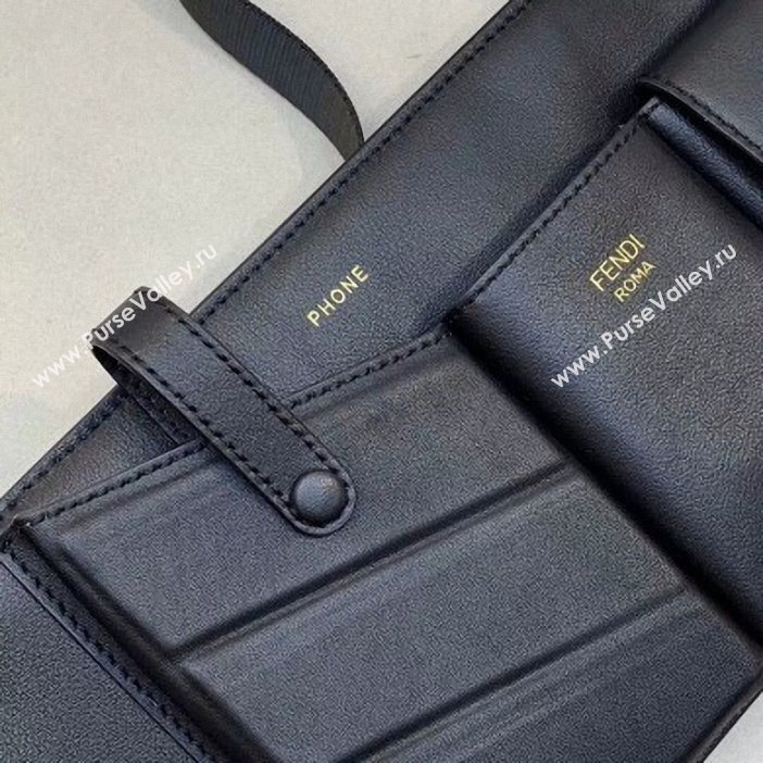 Fendi Pockets Leather Square-shaped Belt Bag Black 2019 (chaoliu-9053135)