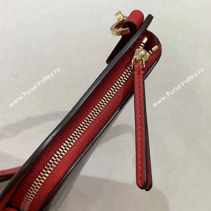 Fendi 3 Pockets Leather Messenger Mini Bag Red/FF Brown 2019 (chaoliu-9053134)