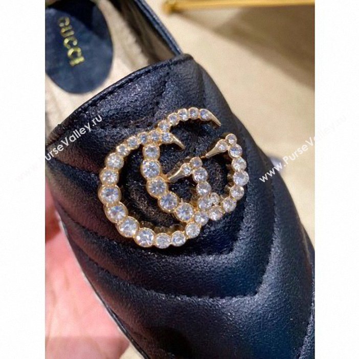 Gucci Glitter Espadrilles Black With Crystal Double G 2019 (lirenfang-9061301)