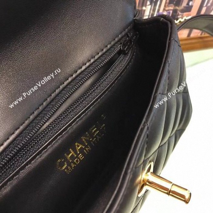 Chanel Vintage Chain Belt Quilted Fanny Pack Waist Flap Bag Lambskin Black (smjd-9061005)