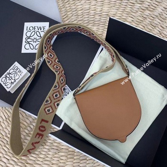 Loewe x Paulas Smooth Calf Large Heel Pouch Bag with Strap Brown 2019 (weipin-9061228)