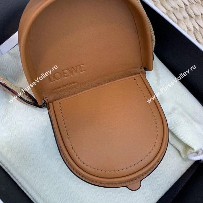 Loewe x Paulas Smooth Calf Small Heel Pouch Bag with Strap Brown 2019 (weipin-9061230)