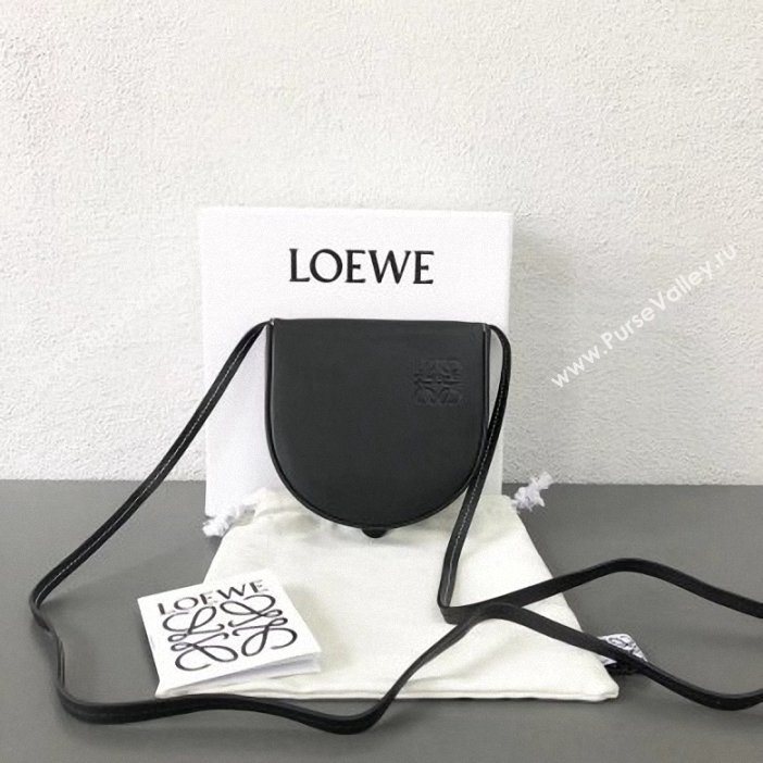 Loewe Smooth Calf Large Heel Pouch Bag with Strap Black 2019 (weipin-9061225)
