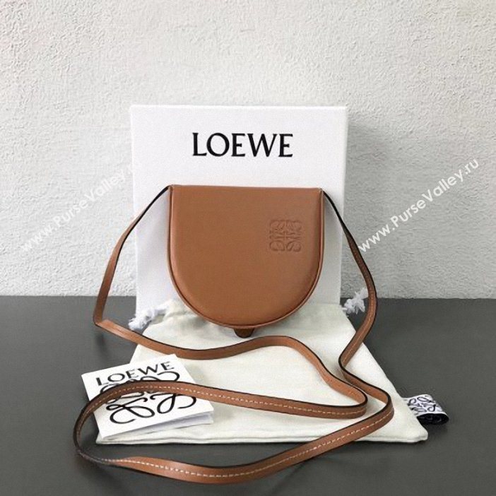 Loewe Smooth Calf Large Heel Pouch Bag with Strap Brown 2019 (weipin-9061226)