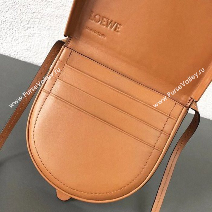 Loewe Smooth Calf Large Heel Pouch Bag with Strap Brown 2019 (weipin-9061226)