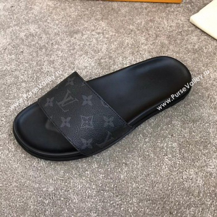 Louis Vuitton Waterfront Rubber Mules Monogram Eclipse Canvas (yiming-9061729)