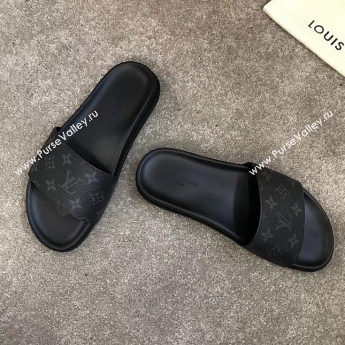 Louis Vuitton Waterfront Rubber Mules Monogram Eclipse Canvas (yiming-9061729)