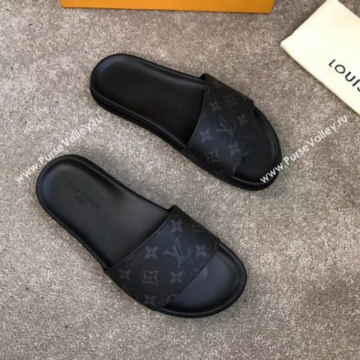 Louis Vuitton Waterfront Rubber Mules Monogram Eclipse Canvas (yiming-9061729)