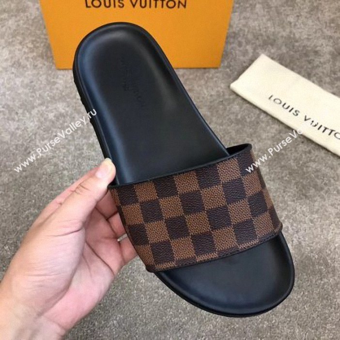 Louis Vuitton Waterfront Rubber Mules Damier Ebene Canvas (yiming-9061728)