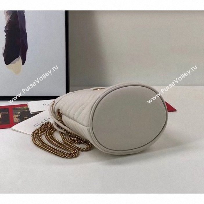 Gucci GG Marmont Double G Mini Bucket Bag 575163 White 2019 (delihang-9061441)