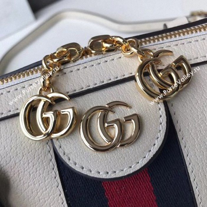 Gucci Web Ophidia Medium Top Handle Bag 524532 Leather White 2019 (delihang-9061409)