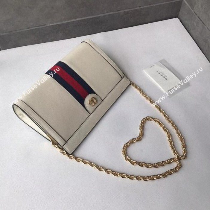 Gucci Structured Shape Web Ophidia Small Shoulder Bag 503877 Leather White 2019 (delihang-9061406)