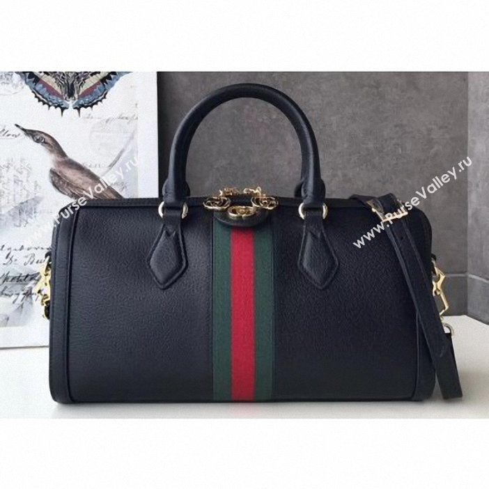 Gucci Web Ophidia Medium Top Handle Bag 524532 Leather Black 2019 (delihang-9061407)