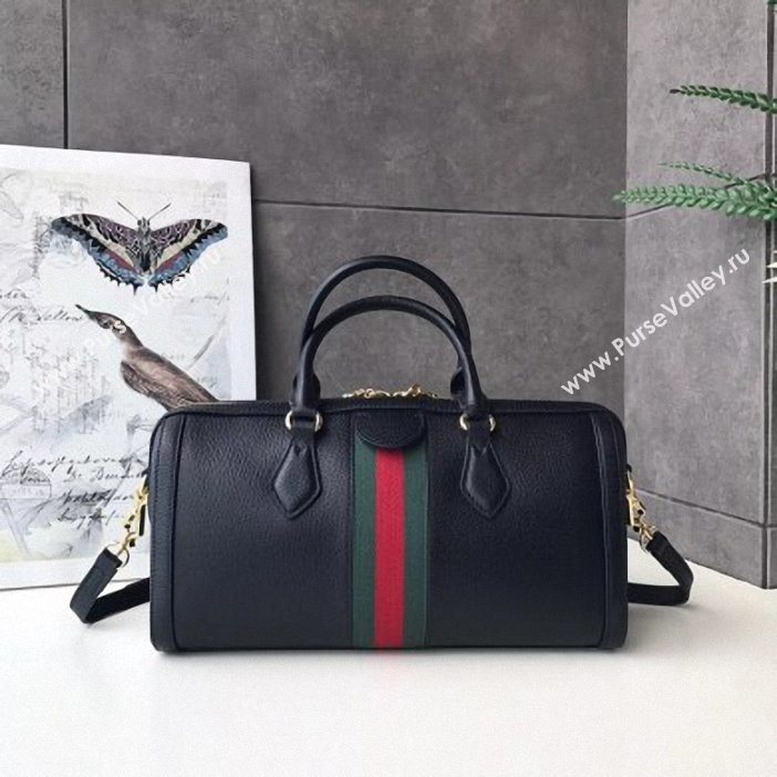 Gucci Web Ophidia Medium Top Handle Bag 524532 Leather Black 2019 (delihang-9061407)