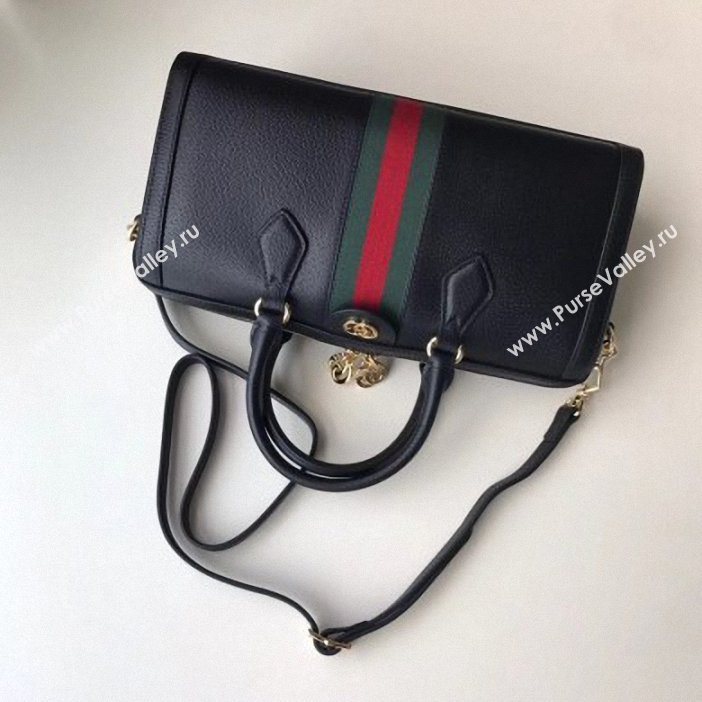 Gucci Web Ophidia Medium Top Handle Bag 524532 Leather Black 2019 (delihang-9061407)