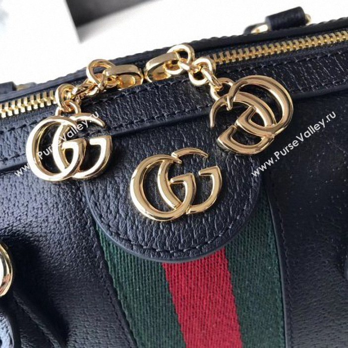 Gucci Web Ophidia Medium Top Handle Bag 524532 Leather Black 2019 (delihang-9061407)