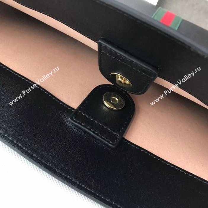 Gucci Vintage Web Rajah Large Tote Bag 537219 Leather Black 2019 (delihang-9061419)