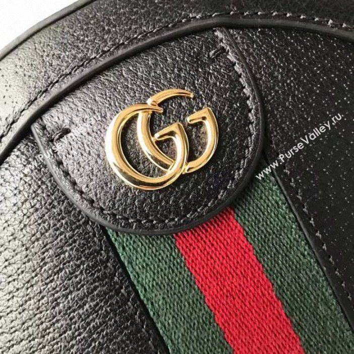 Gucci Web Ophidia Mini Round Shoulder Bag 550618 Leather Black 2019 (delihang-9061413)