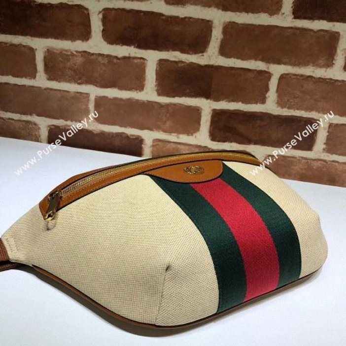 Gucci Web Vintage Canvas Belt Bag 575082 Beige 2019 (delihang-9061450)