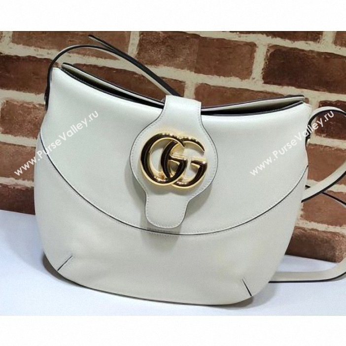 Gucci Double G Arli Medium Shoulder Bag 568857 White 2019 (delihang-9061446)