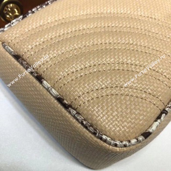 Gucci GG Marmont Raffia Small Shoulder Bag 443497 Beige/Gray 2019 (delihang-9061438)