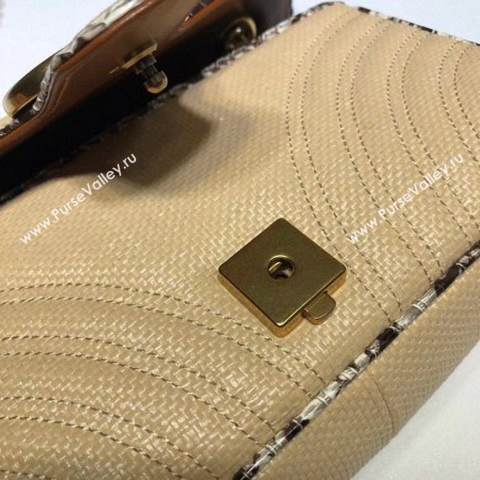 Gucci GG Marmont Raffia Small Shoulder Bag 443497 Beige/Gray 2019 (delihang-9061438)